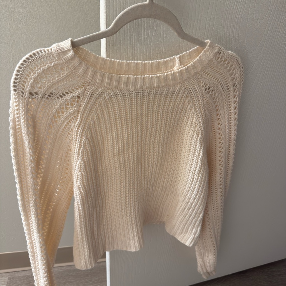 American Eagle Outfitters Cream Knit Sweater